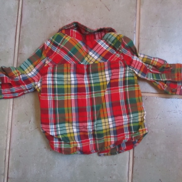 Joe Fresh Plaid Button Down Shirt Long-sleeve Baby Boy Size 3-6 months - Picture 4 of 5